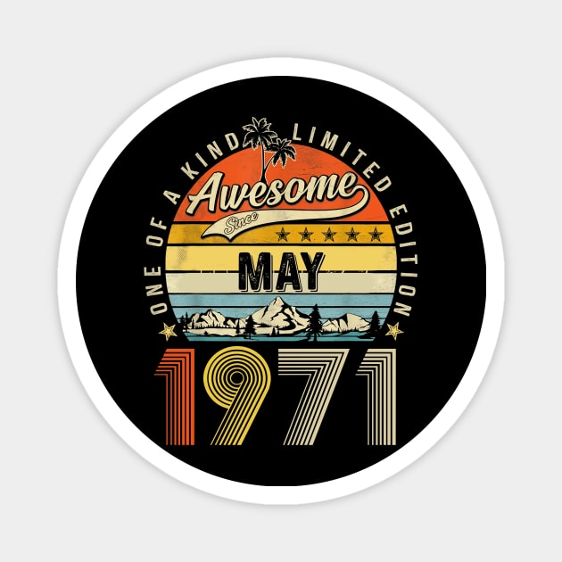 Awesome Since May 1971 Vintage 52nd Birthday Magnet by PlumleelaurineArt